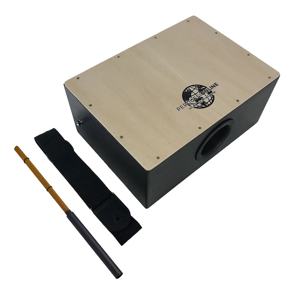 Cajon De Mesa Elétrico/eletroacústico+ Correia+ Vassourinha