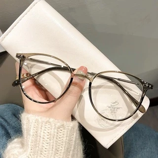 【 Ready Stock 】 Korean Óculos Anti-Radiação Com Armação Metálica Redonda Women/Men