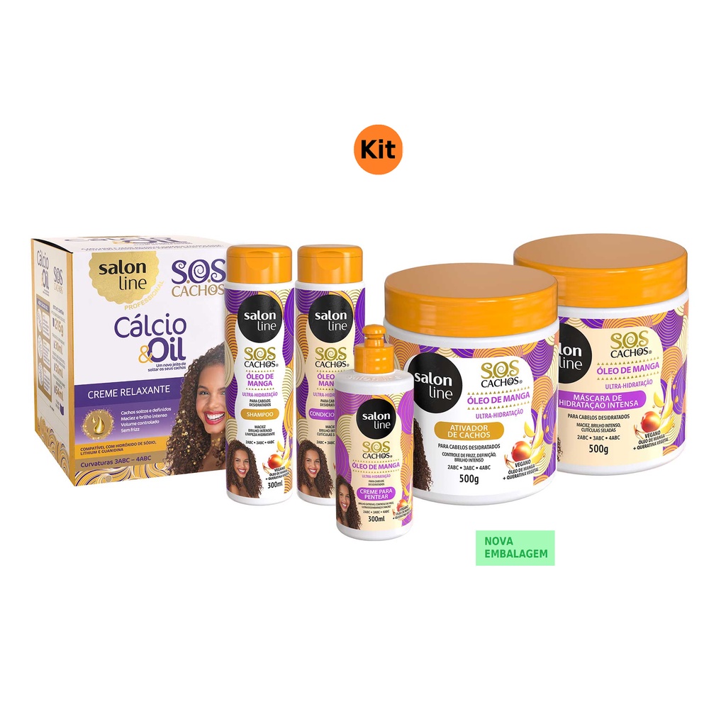 Kit Relaxamento e Hidratação para Cabelos Cacheados Salon Line - 6 ...