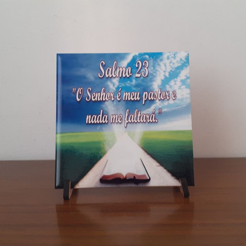 Azulejo De Cerâmica Salmo 23 O Senhor é meu Pastor, Bíblia Verso