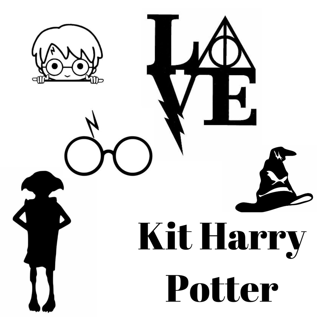 Kit com 5 adesivos parede Harry Potter