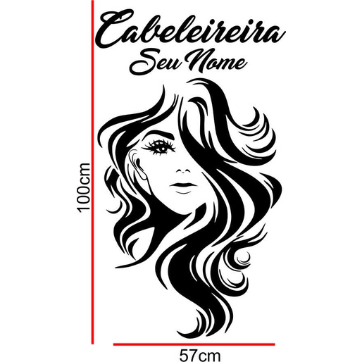 Adesivo Salão De Beleza Designer Porta Vidro Parede Cab 08.1 Mulher  Personaliza o nome