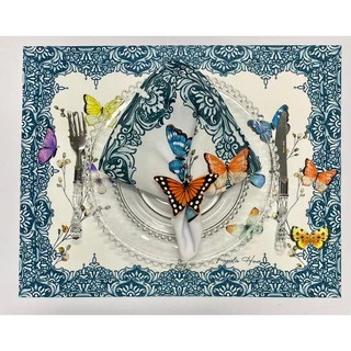 Kit Jogo Americano Impermeável + Guardanapo Estampado Sousplat Mesa Posta Jantar Decoração