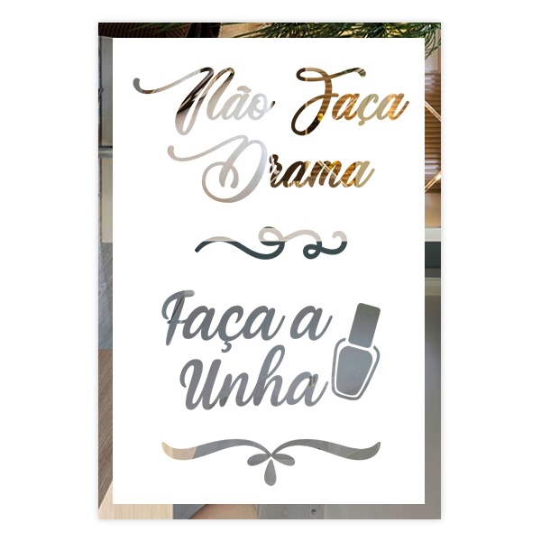 Placa Não faça Drama, faça as unhas Manicure Decorativa 20x29cm