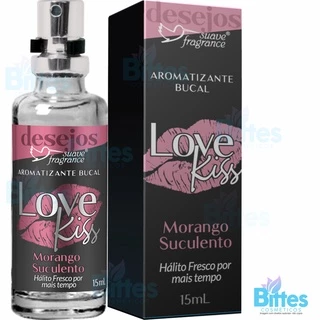 Aromatizante Bucal love Kiss Suave Fragrance Cosméticos Sabor de Morango Suculento