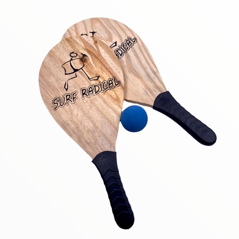 Frescobol Jogo Praia Kit Raquete Tênis Bola e Raquetes Bolas Borracha  Bolinha Madeira N3 Beach Brinquedo Aloha