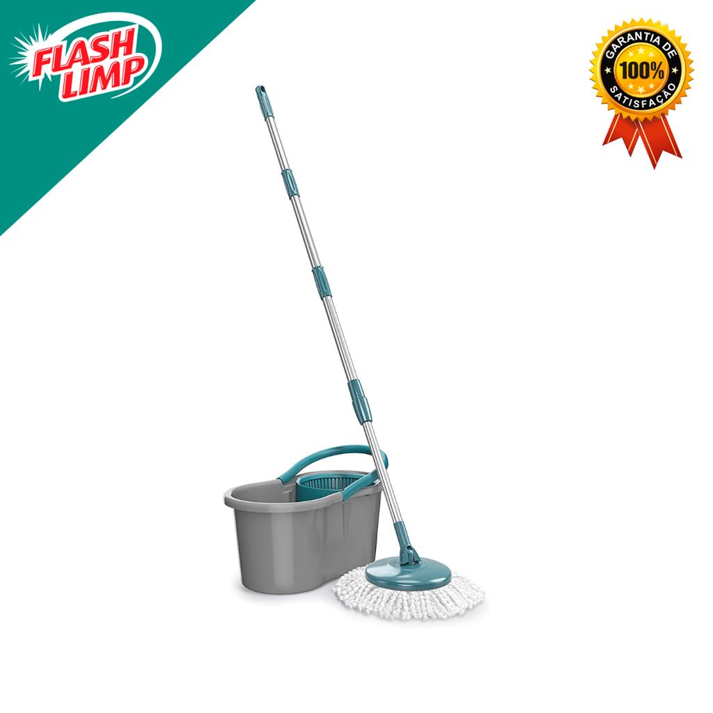 Mop FIT Giratorio, Balde Com 8 Litros, MOP5010 , Flash Limp | Shopee Brasil