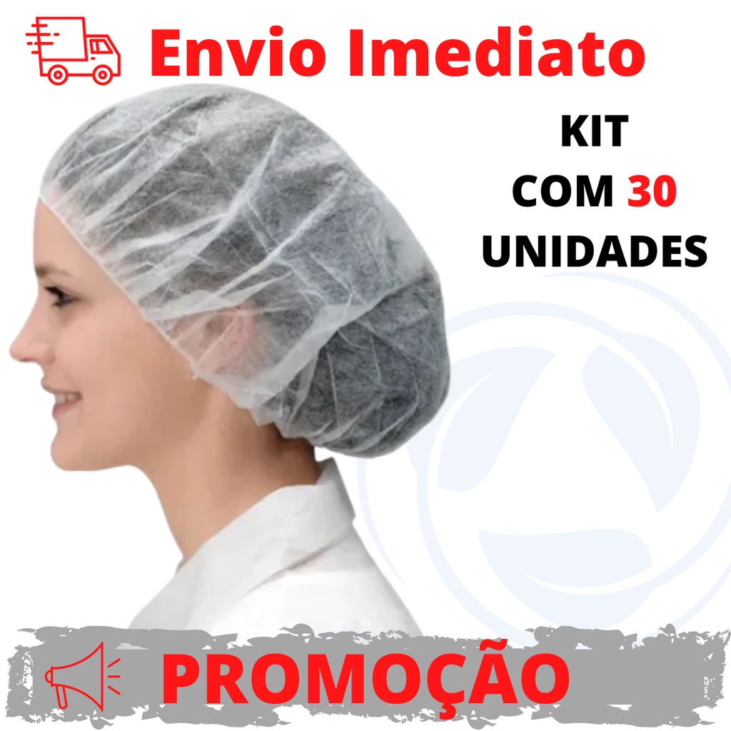 Touca Descartável TNT Sanfonada - 30 Un - Touca Branca Descartavel Tnt Estética Odonto Cozinha 30 Uni - Toca Branca Descartavel Tnt