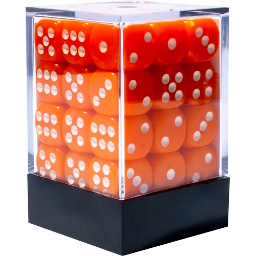 Conjunto 36 dados d6 Opaco Laranja e Branco - Central Dice - RPG