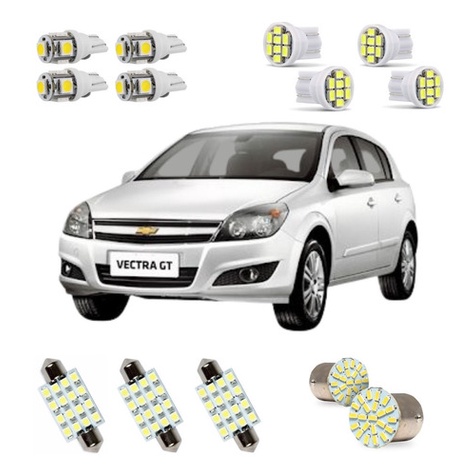 Kit Lampadas Led Vectra Gt Elegance Elite Teto Placa Ré