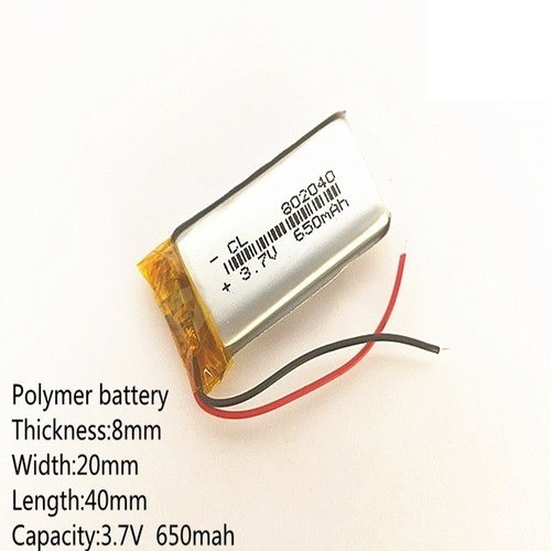 Bateria LiPo 3.7V 650mAh 802040