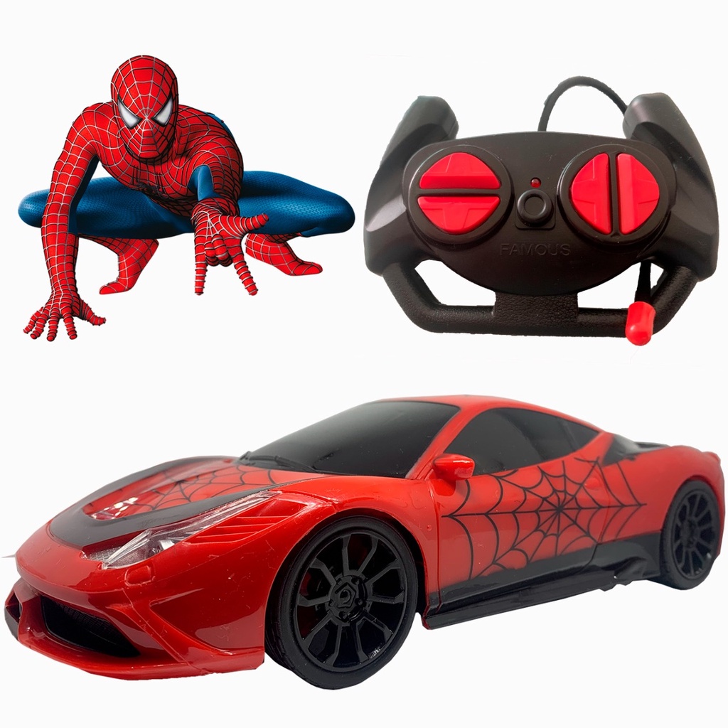 Carrinho Controle Remoto Spider-man High Speed Rc 3fun Candide Multicor