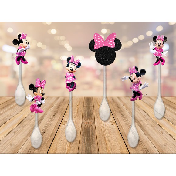 colherzinha personalizada minnie rosa - 30 Unidades | Shopee Brasil