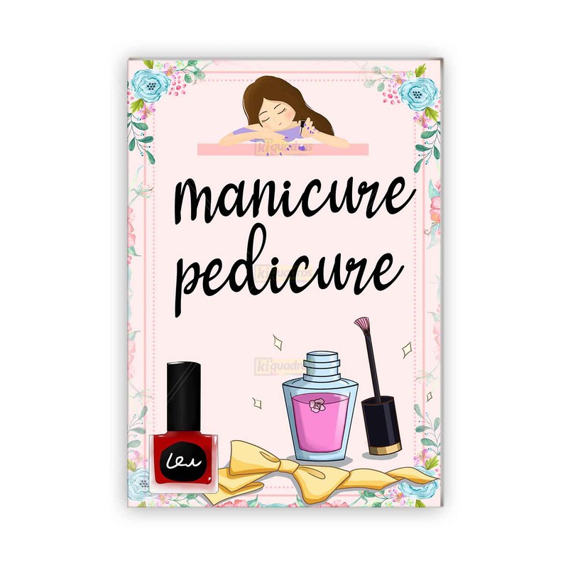 Placa Não faça Drama, faça as unhas Manicure Decorativa 20x29cm