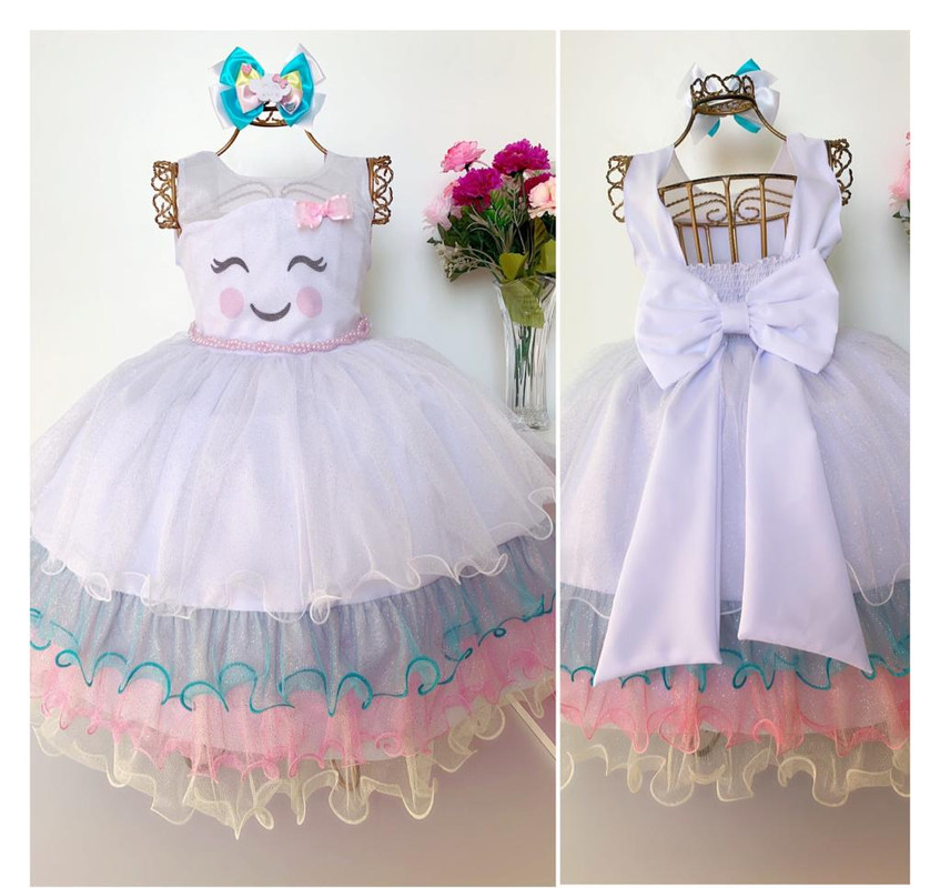 Vestido Infantil Princesa Chuva de Bençãos Luxo Princesas - Fabuloso Ateliê