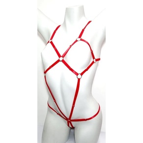 Body Sexy em Ligas Invisível Fetiche Lingerie Sensual Harness com aberturas