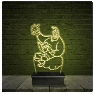 Led Luminária Acrílico Abajur - Gênio da Lâmpada Aladdin