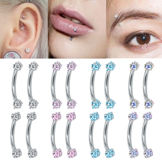 Piercing barbell curvo em coração vertical labret sobrancelha em aço  cirúrgico 316l