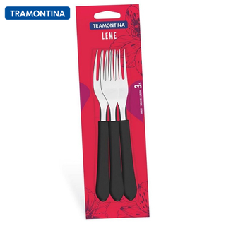 Garfos Mesa Inox 3Pc Leme Preto - Tramontina