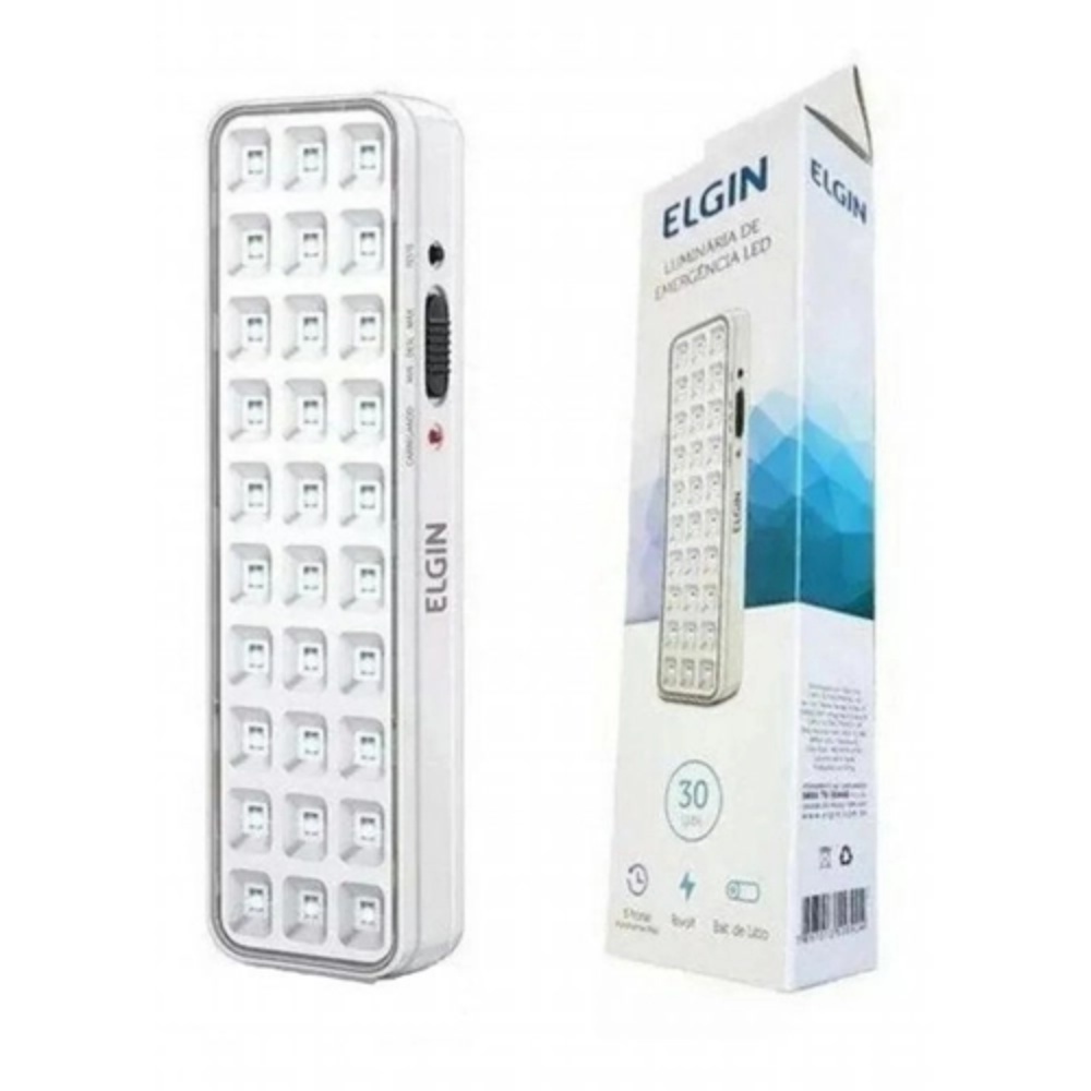Lâmpada Luminária Luz De Emergência Com 30 Leds Bivolt Elgin
