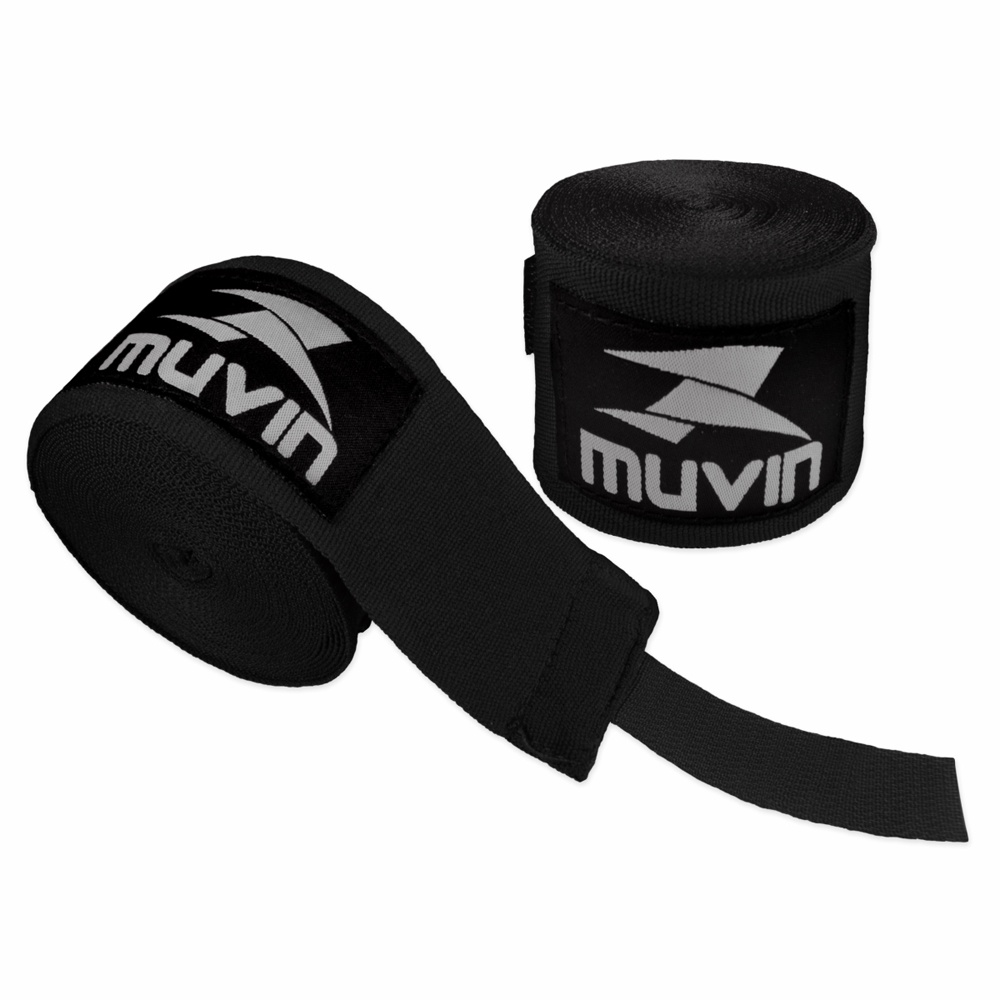 Bandagem Elástica Muvin 5 Metros - Par - Com Alça Para Polegar, Proteção para Mãos e Punhos - Luta - Boxe Muay Thai MMA Artes Marciais