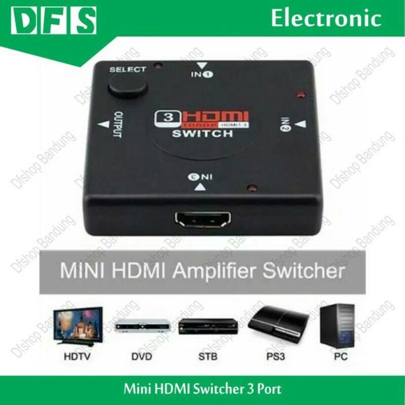 Mini Switch Hdmi / Switcher 3 Portas | Shopee Brasil
