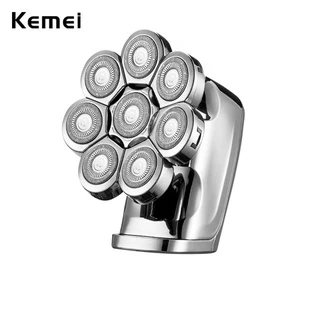 Kemei 8 Cabeças Barbeador Elétrico 8D Homens Barba Rotativa Recarregável À Prova D