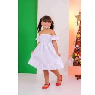 Vestido branco hot sale infantil praia