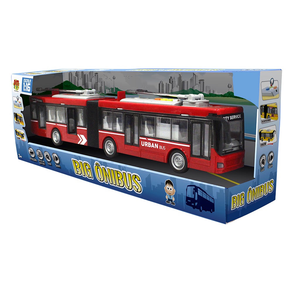 Onibus Urbano City Bus 1:50 Burago Vermelho