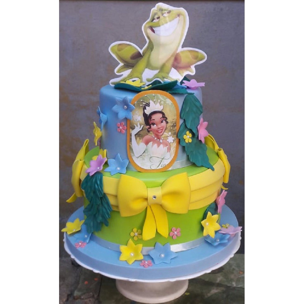 BOLO DECORADO PRINCESA TIANA - AULA DE CONFEITARIA 