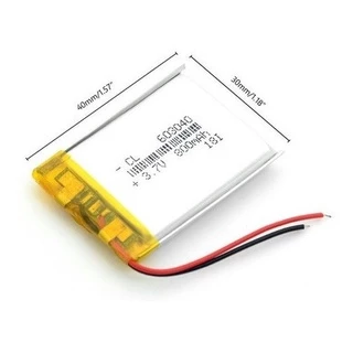 Bateria 3,7v 800mah 6mm X 30mm X 40mm Com 2 Fios