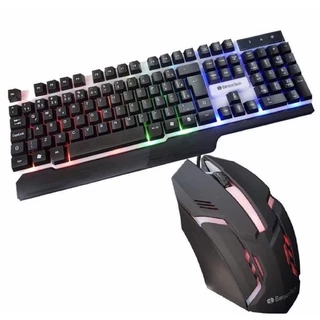 Kit Teclado e Mouse Semi Mecânico Gamer Led Bs-503