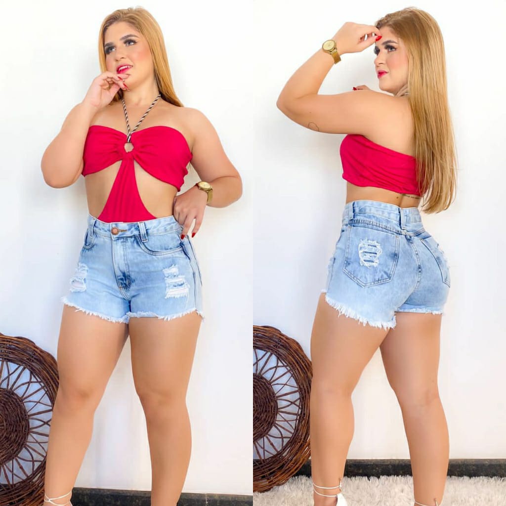 Shorts Jeans Plus Size Hot Panty com Corrente