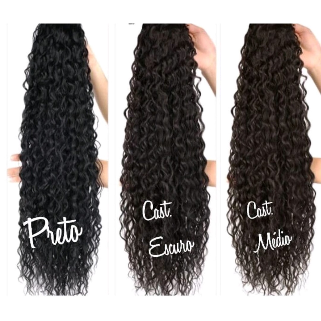 EXTENSÃO APLIQUE DE CABELO TIC TAC CACHEADO IDÊNTICO AO HUMANO | Shopee ...