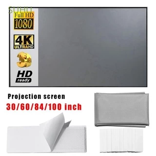 SUHU 3D HD Projetor Tecido Refletivo Portátil Anti-Luz Telas 30/60/84/100/120 Polegadas Tela De Projetores Simples Para Casa Exterior
