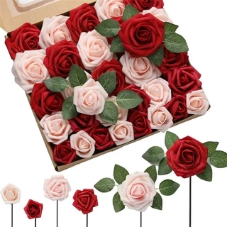 50 Pçs Espuma Artificial Grande Rosa Flor Decoração Do Bolo Casamento Dia Dos Namorados Fundo Da Parede Buquê De Noiva S