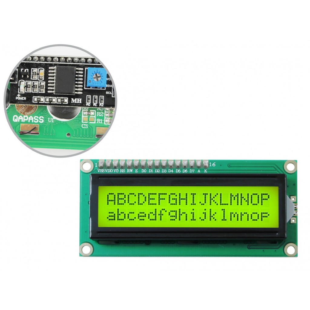 Display Lcd 16x2 + I2C Fundo VERDE/AZUL C/ Modulo I2c Já Soldado