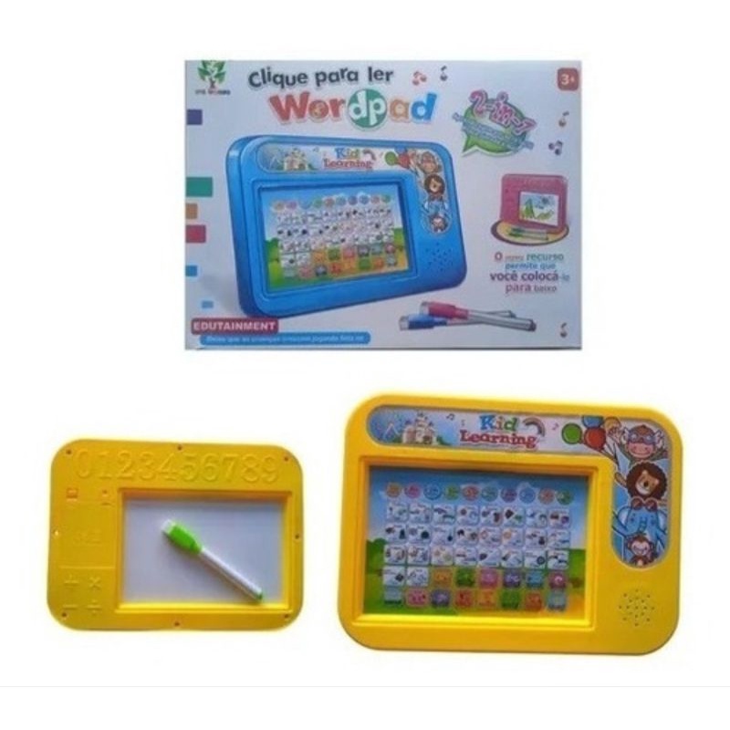 Tablet iPad infantil interativo/educativo bilíngue (português e inglês) com  som - 54 funções - com jogos - matemática e português