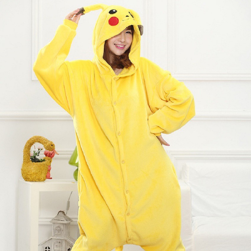 Pijama Fantasia Kigurumi Pikachu Macacão com Capuz Unissex - Tamanho M -  Shark Power Games - Um Mar de Diversão