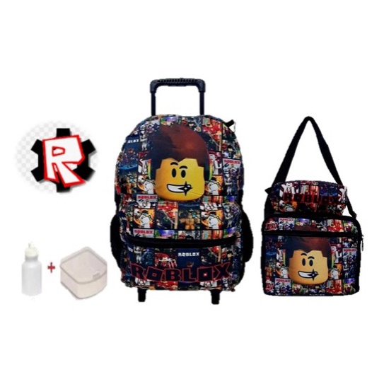 ROBLOX-Mochila de desenho animado para crianças, mochila escolar para  meninos e meninas, mochila primária