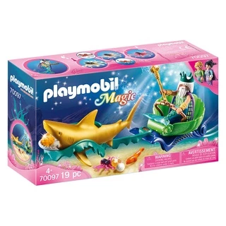Playmobil - Rei Do Mar Com Carruagem De Tubarão