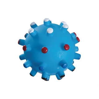 Brinquedo P/ Cães Bola Espinho Vinil Azul 7,5cm