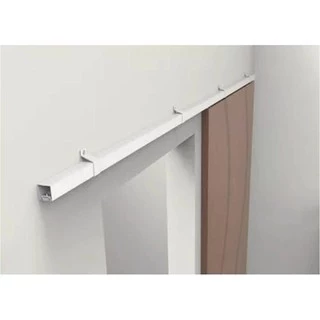 Kit Porta Correr Trilho Dividido De 2m Com Acabamento Tampa Completo