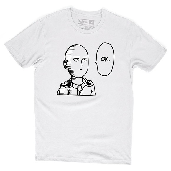 Saitama Ok Camiseta De Hombre Saitama Punch One Anime Manga, Größe2