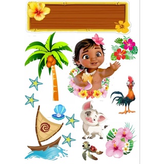 Topo - Topper - Decoração De Bolo E V A - Festa Moana