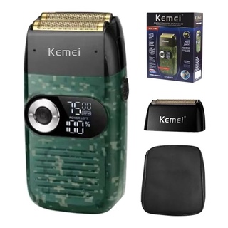Maquina De Barbear Kemei 2027 Camuflado Profissional Sem Fio