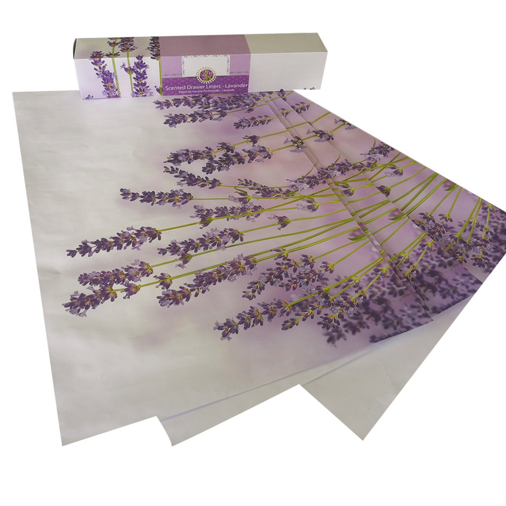 Papel de Gaveta perfumado aroma e estampa lavanda - Rolo c/ 5 folhas ...