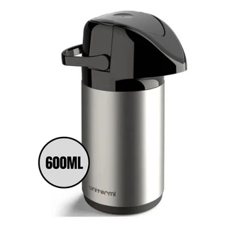 Garrafa Térmica Pressão Verona Inox Unitermi 600ml Café Chá