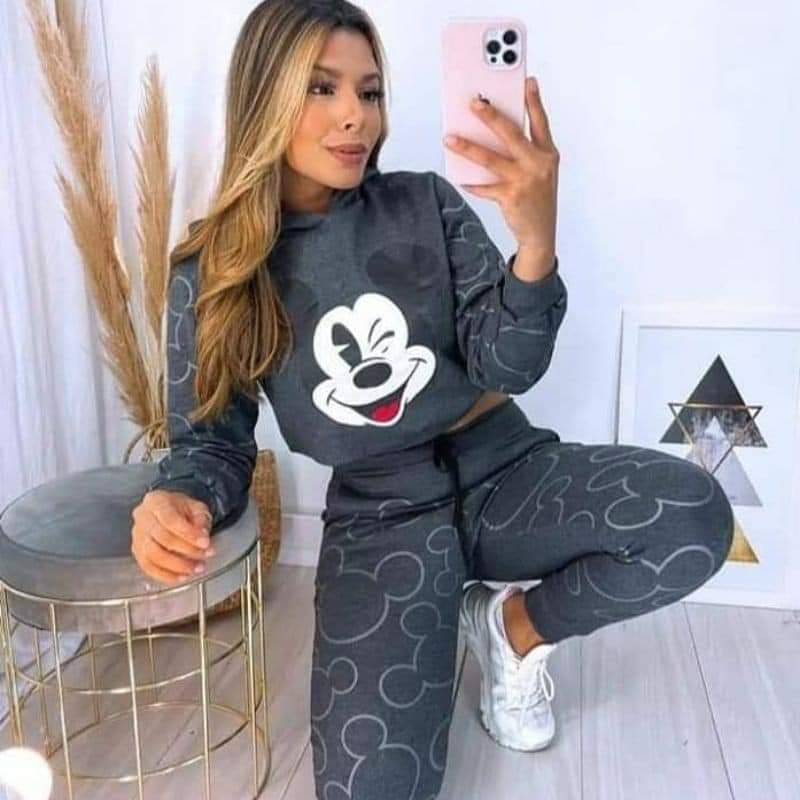 conjunto de moletom mickey disney adulto - blusa e calça