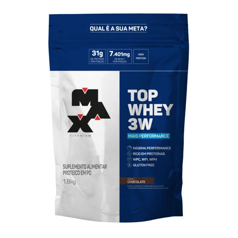 Top Whey 3w 1,8kg isolado concentrado e hidrolisado – Max Titanium